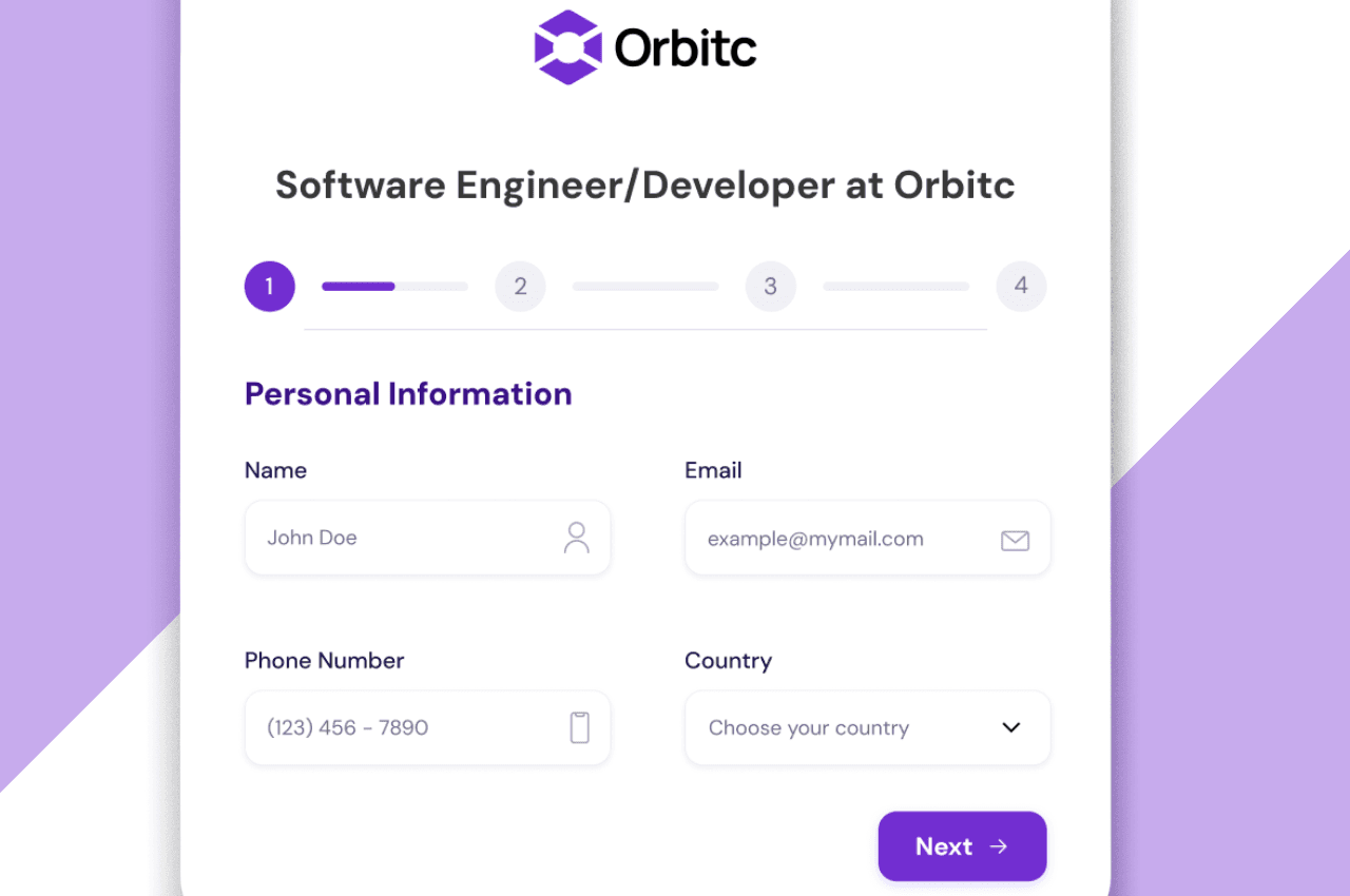 Thumbnail for Multi-Step Job Application Form design